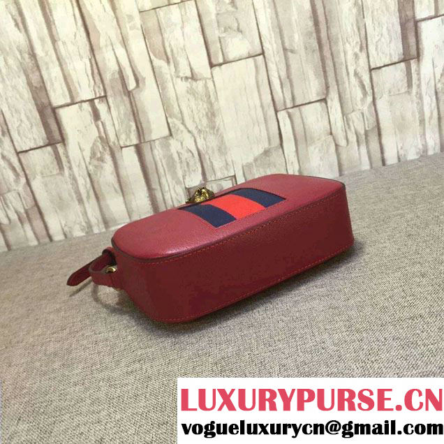 Gucci Animalier Textured Leather Messenger Bag 412009 Red 2016