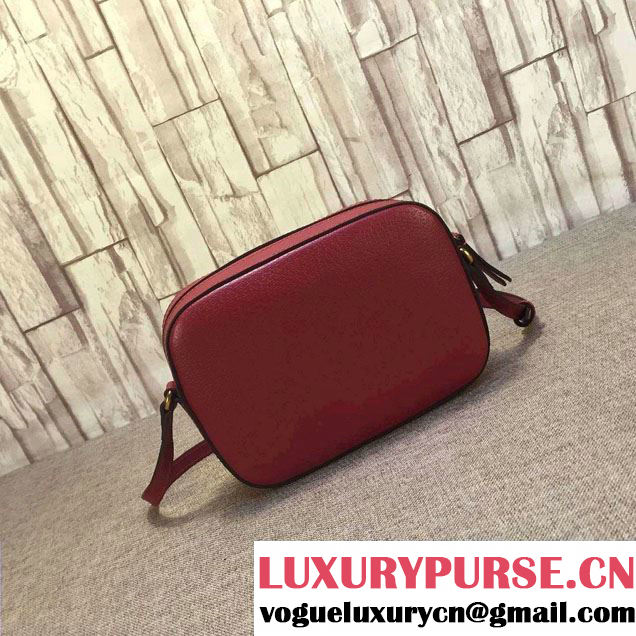 Gucci Animalier Textured Leather Messenger Bag 412009 Red 2016