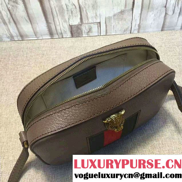 Gucci Animalier Textured Leather Messenger Bag 412009 Coffee 2016
