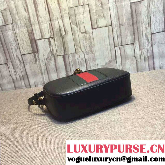 Gucci Animalier Textured Leather Messenger Bag 412009 Black 2016
