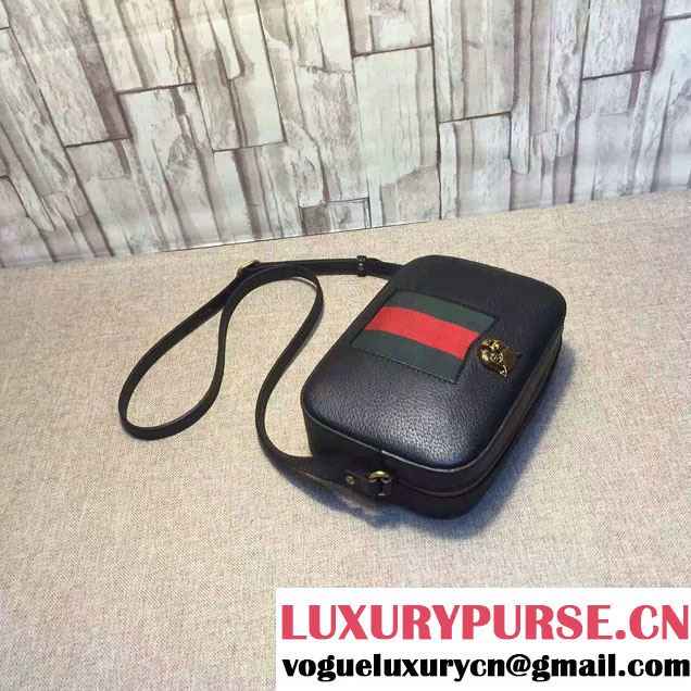 Gucci Animalier Textured Leather Messenger Bag 412009 Black 2016