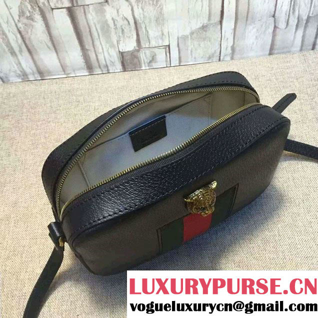 Gucci Animalier Textured Leather Messenger Bag 412009 Black 2016