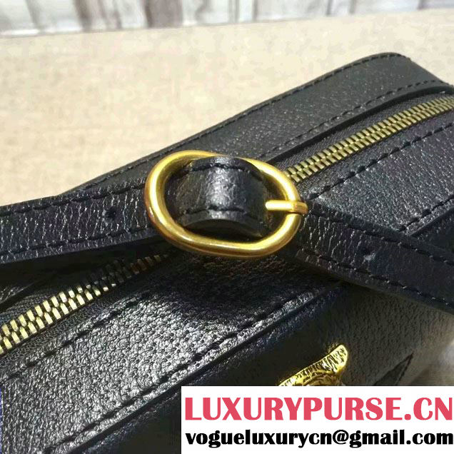 Gucci Animalier Textured Leather Messenger Bag 412009 Black 2016