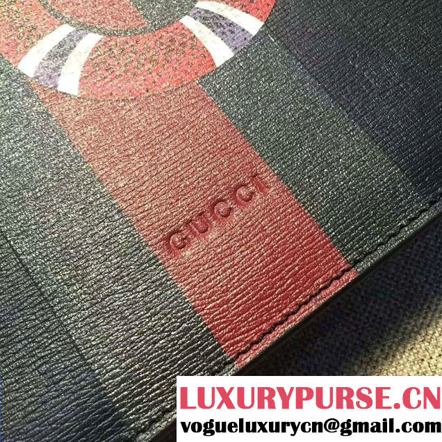 Gucci Web And Snake Leather Messenger Bag 429016 Black 2016