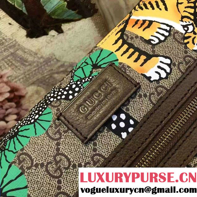 Gucci GG Supreme Messenger Medium Flap Bag 406408 Bangal Green 2016