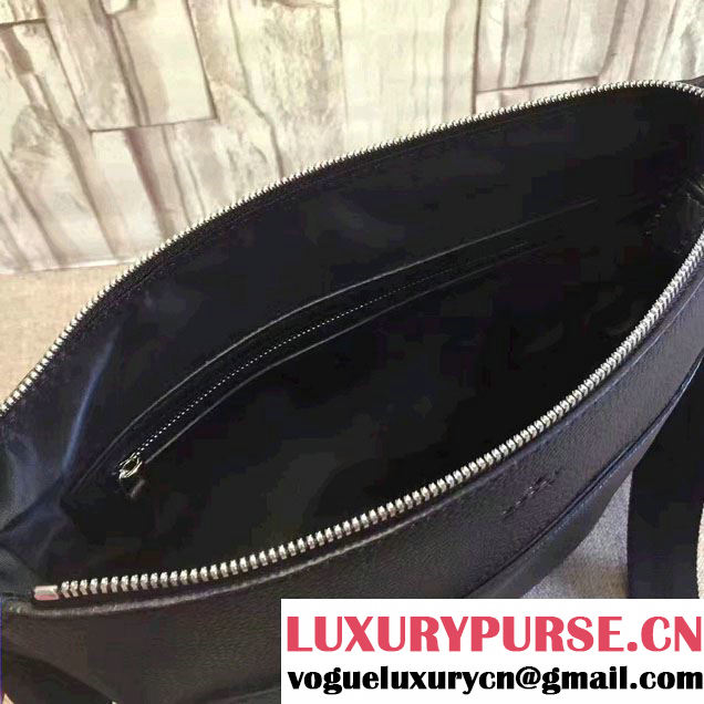 Gucci Signature Leather Messenger Bag 394915 Black 2016