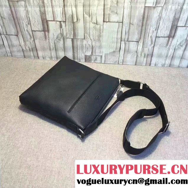 Gucci Signature Leather Messenger Bag 394915 Black 2016