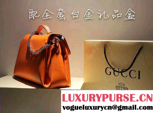 Gucci Interlocking Leather Shoulder Tote Bag 387605 Dark Yellow 2015