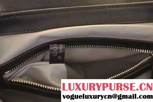 Gucci Interlocking Leather Shoulder Tote Bag 387605 Black 2015