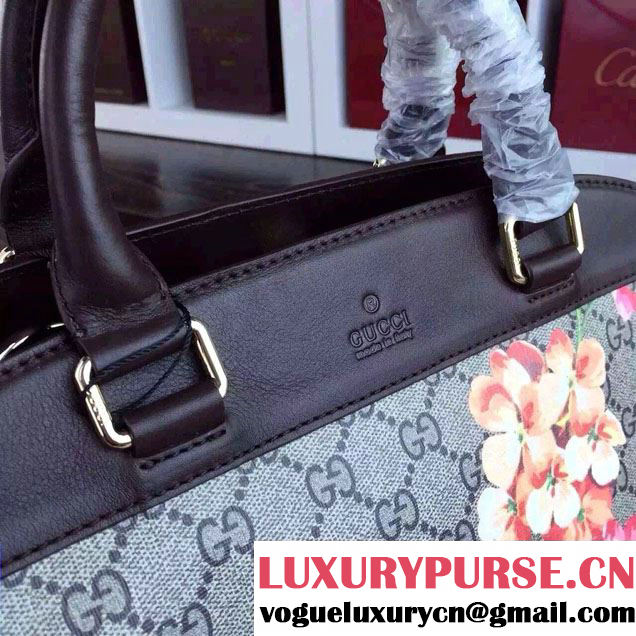 Gucci Dionysus Blooms Print GG Supreme Duffle Tote Bag 387509 Tan 2015