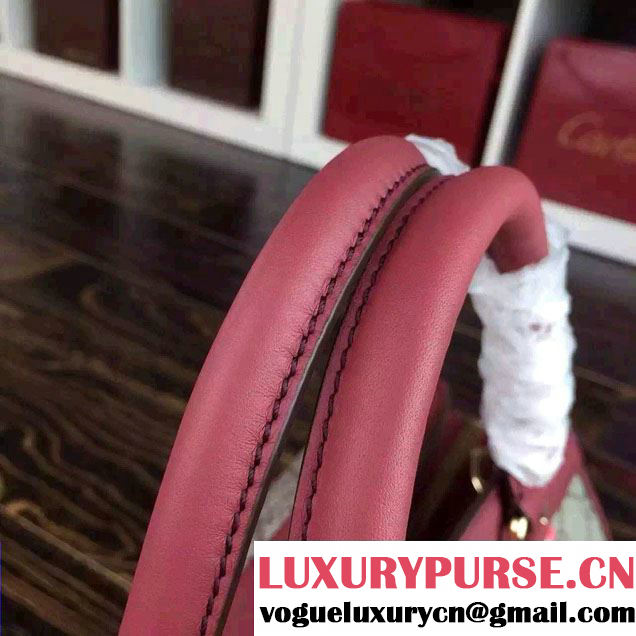Gucci Dionysus Blooms Print GG Supreme Duffle Tote Bag 387509 Burgundy 2015