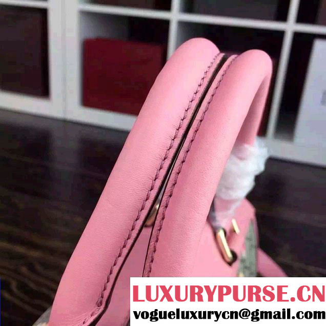 Gucci Dionysus Blooms Print GG Supreme Duffle Tote Bag 387509 Pink 2015