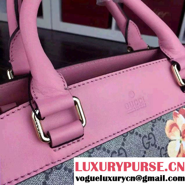 Gucci Dionysus Blooms Print GG Supreme Duffle Tote Bag 387509 Pink 2015