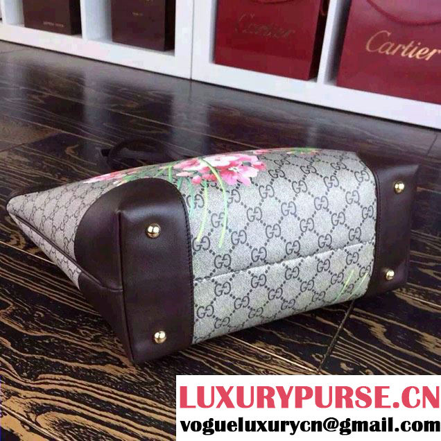Gucci Dionysus Blooms Print GG Supreme Tote Bag 308604 Tan 2015