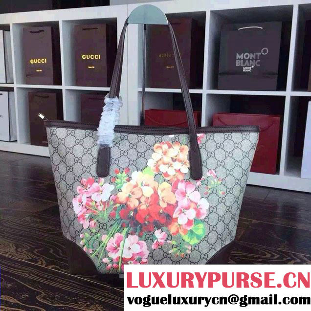 Gucci Dionysus Blooms Print GG Supreme Tote Bag 308604 Tan 2015