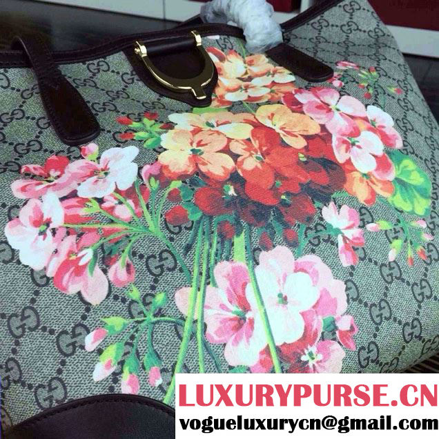 Gucci Dionysus Blooms Print GG Supreme Tote Bag 308604 Tan 2015