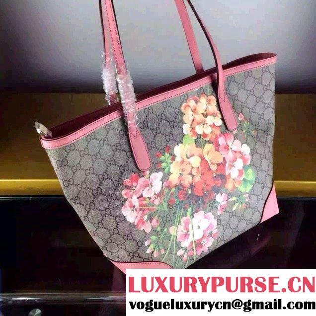 Gucci Dionysus Blooms Print GG Supreme Tote Bag 308604 Pink 2015