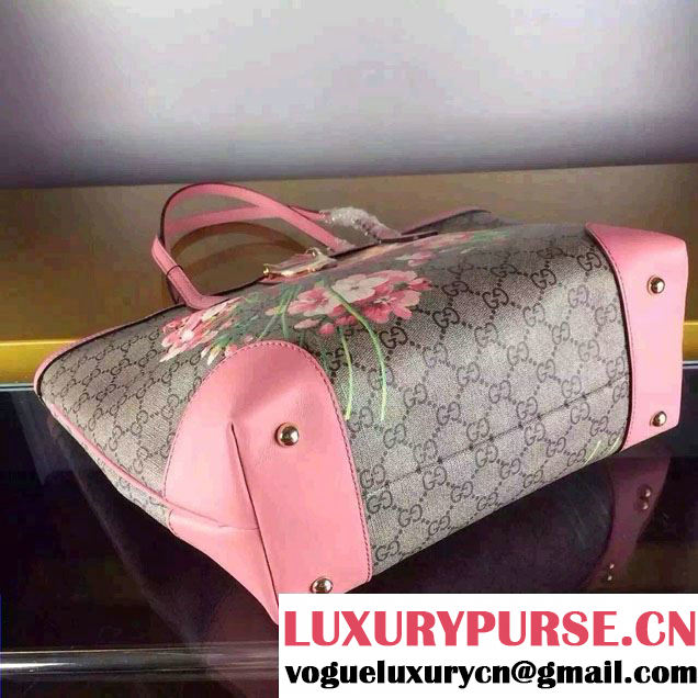 Gucci Dionysus Blooms Print GG Supreme Tote Bag 308604 Pink 2015