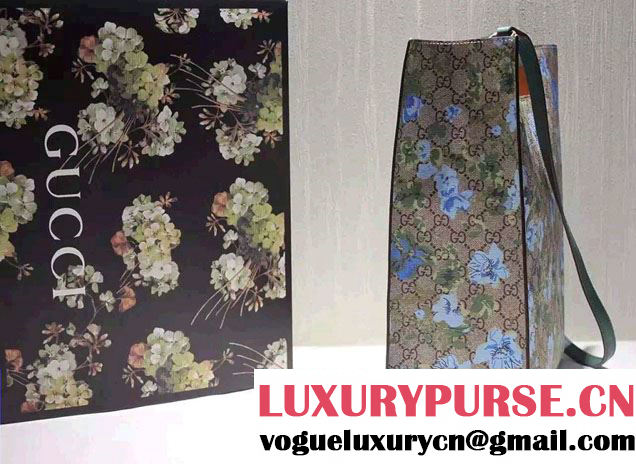 Gucci XL GG Floral Print Embroidered Bird Tote Bag 414476 2016