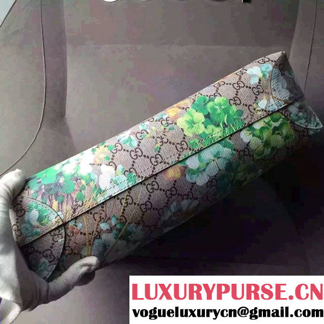 Gucci GG Blooms Reversible Leather Tote Bag 368568 Green/Pink 2016