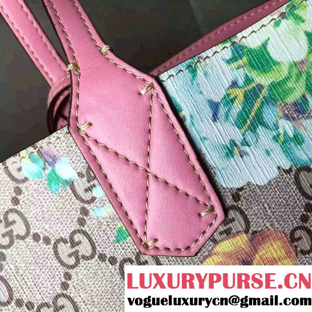 Gucci GG Blooms Reversible Leather Tote Bag 368568 Green/Pink 2016