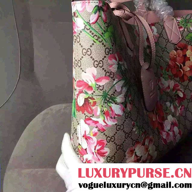 Gucci GG Blooms Reversible Leather Tote Bag 368568 Pink 2016