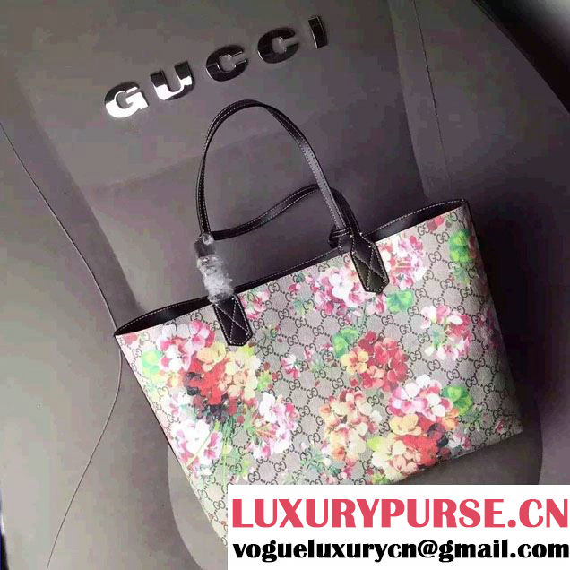 Gucci GG Blooms Reversible Leather Tote Bag 368568 Black 2016