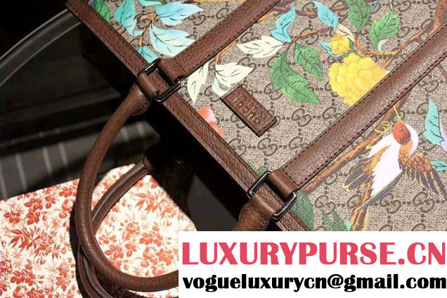 Gucci Tian GG Supreme Tote Bag 406387 Brown 2016