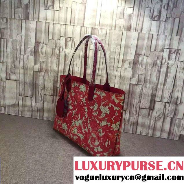 Gucci Reversible Leather Tote Medium Bag 368568 Arabesque Red 2016