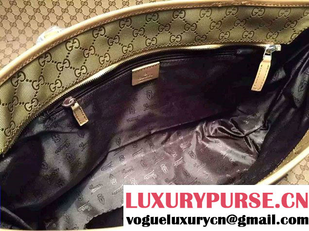 Gucci GG Supreme Canvas Tote Bag 211137 Gold 2016