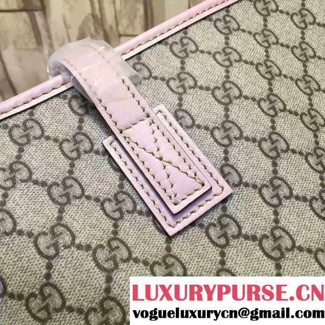 Gucci GG Supreme Canvas Tote Bag 211137 Pink 2016