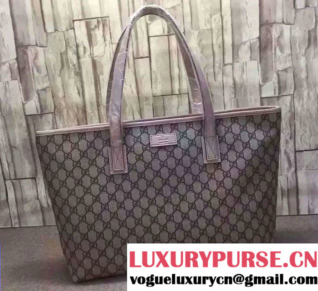 Gucci GG Supreme Canvas Tote Bag 211137 Pink 2016