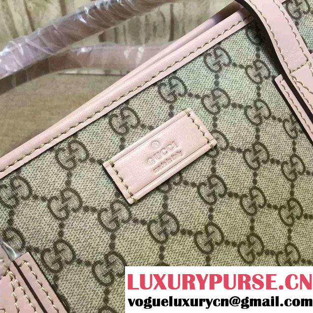 Gucci GG Supreme Canvas Tote Bag 211137 Pink 2016