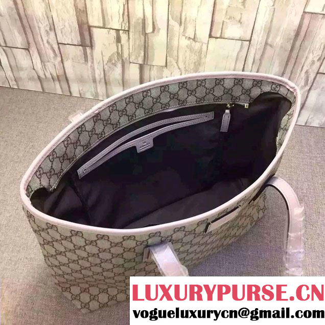 Gucci GG Supreme Canvas Tote Bag 211137 Pink 2016