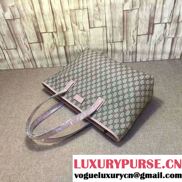 Gucci GG Supreme Canvas Tote Bag 211137 Pink 2016