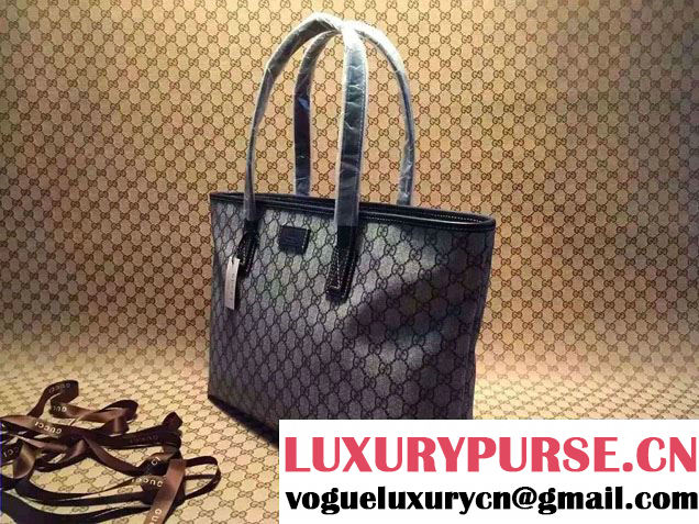 Gucci GG Supreme Canvas Tote Bag 211137 Black 2016