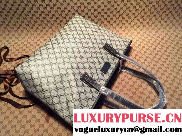Gucci GG Supreme Canvas Tote Bag 211137 Black 2016