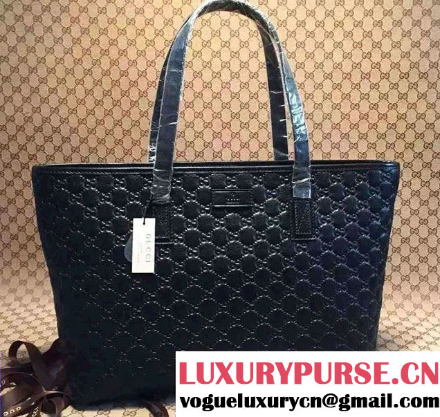 Gucci Guccissima Leather Black Tote Bag 211137 2016