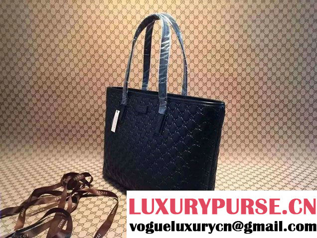 Gucci Guccissima Leather Black Tote Bag 211137 2016