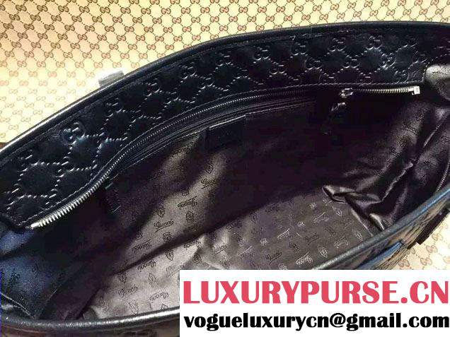 Gucci Guccissima Leather Black Tote Bag 211137 2016