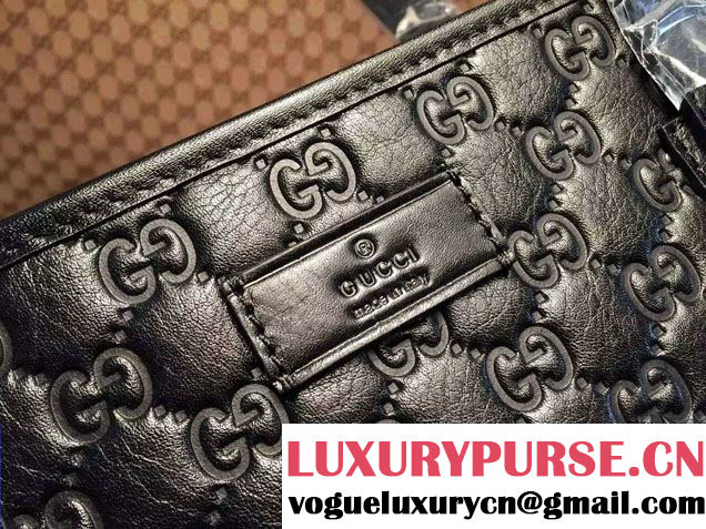 Gucci Guccissima Leather Black Tote Bag 211137 2016