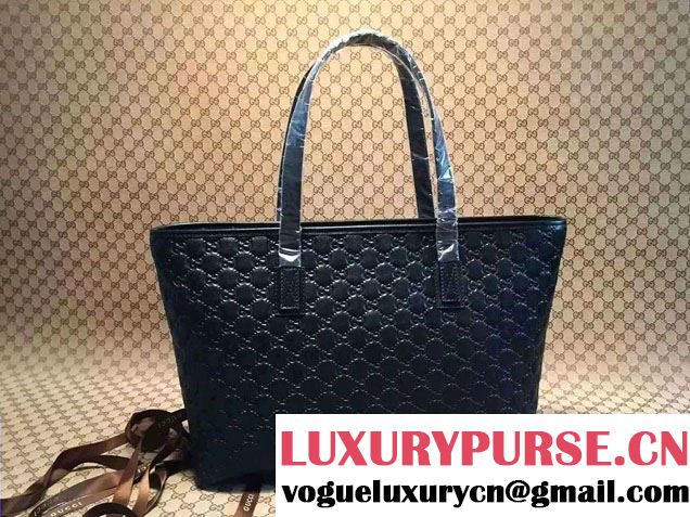 Gucci Guccissima Leather Black Tote Bag 211137 2016