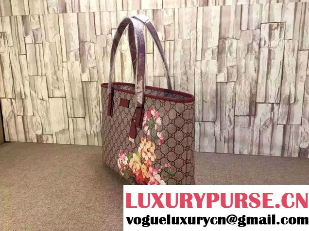 Gucci GG Supreme Canvas Tote Bag 211137 Blooms Print Rose 2016