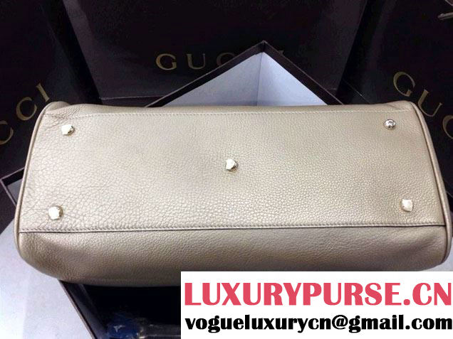 Gucci Large Bamboo Shopper Leather Tote Bag 323658 Gold