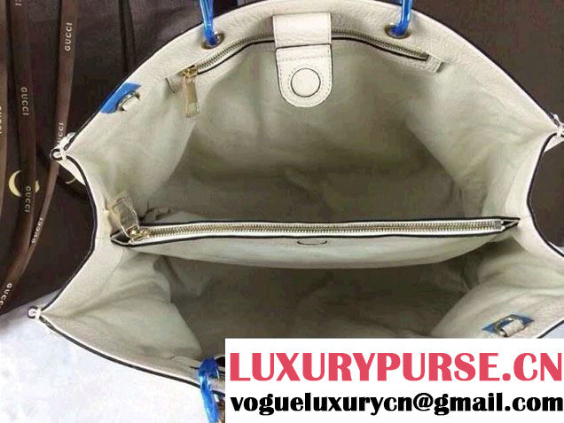 Gucci Large Bamboo Shopper Leather Tote Bag 323658 White