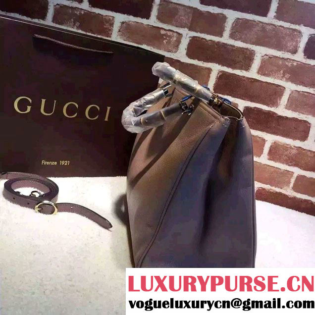 Gucci Large Bamboo Shopper Leather Tote Bag 323658 Nude Pink
