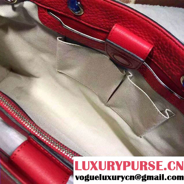 Gucci Large Bamboo Shopper Leather Tote Bag 323658 Red