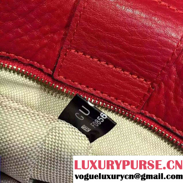 Gucci Large Bamboo Shopper Leather Tote Bag 323658 Red