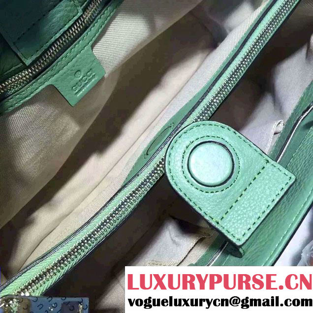 Gucci Medium Bamboo Shopper Leather Tote Bag 323660 Green