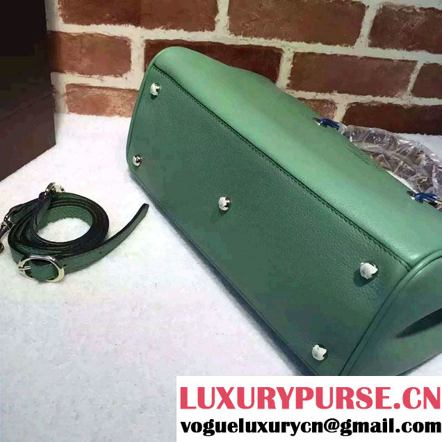 Gucci Medium Bamboo Shopper Leather Tote Bag 323660 Green